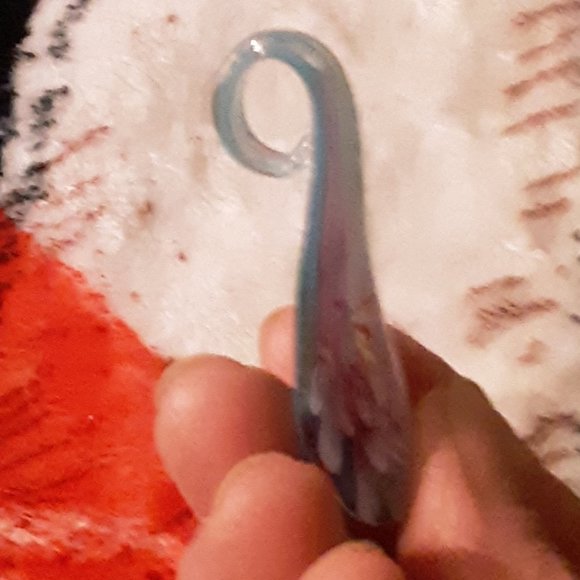 Beautiful Murano Glass Pendant Blue Floral Layers of Flowers New No Chain - Picture 11 of 11